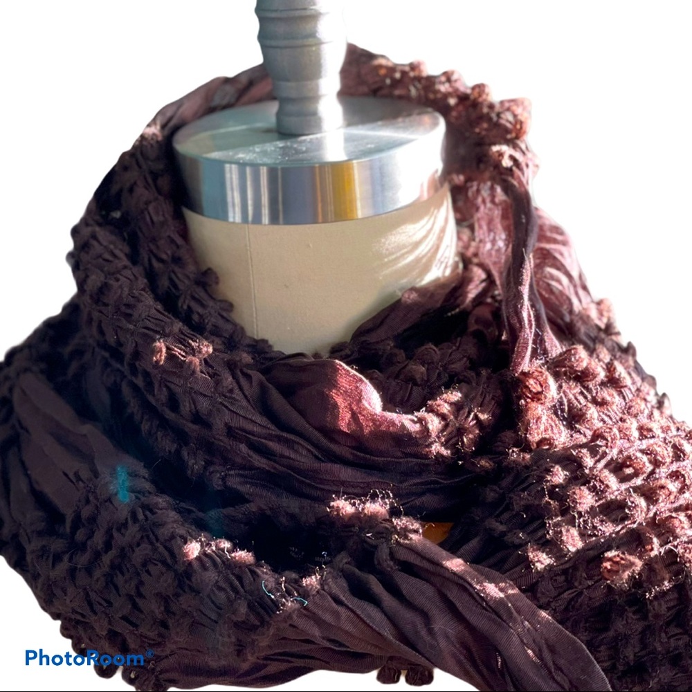 Brown Textured Scarf